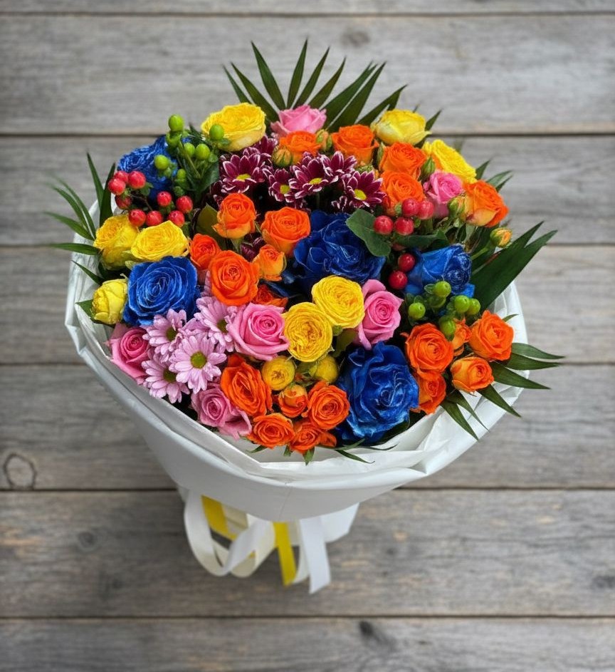 Букет цветов из: Розы и Хризантемы в Гавердовский