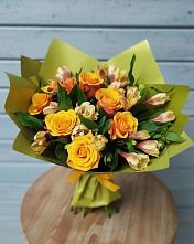 Букет цветов из:  Альстромерии и Розы в Гавердовский