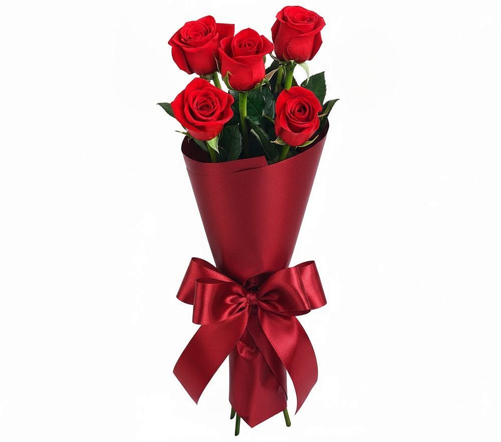 Букет 5 Красных роз Эдлесс Лав в Гавердовский