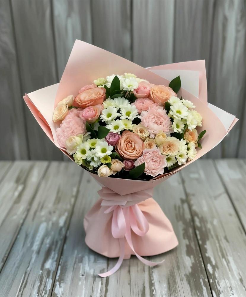 Букет цветов из: Гвоздики, Розы и Хризантемы в Гавердовский