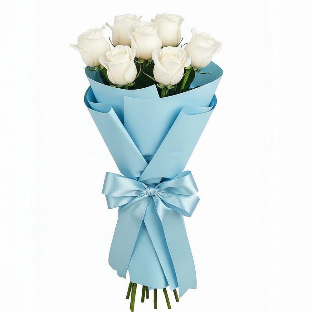 Букет 7 белых роз Проуд в Гавердовский