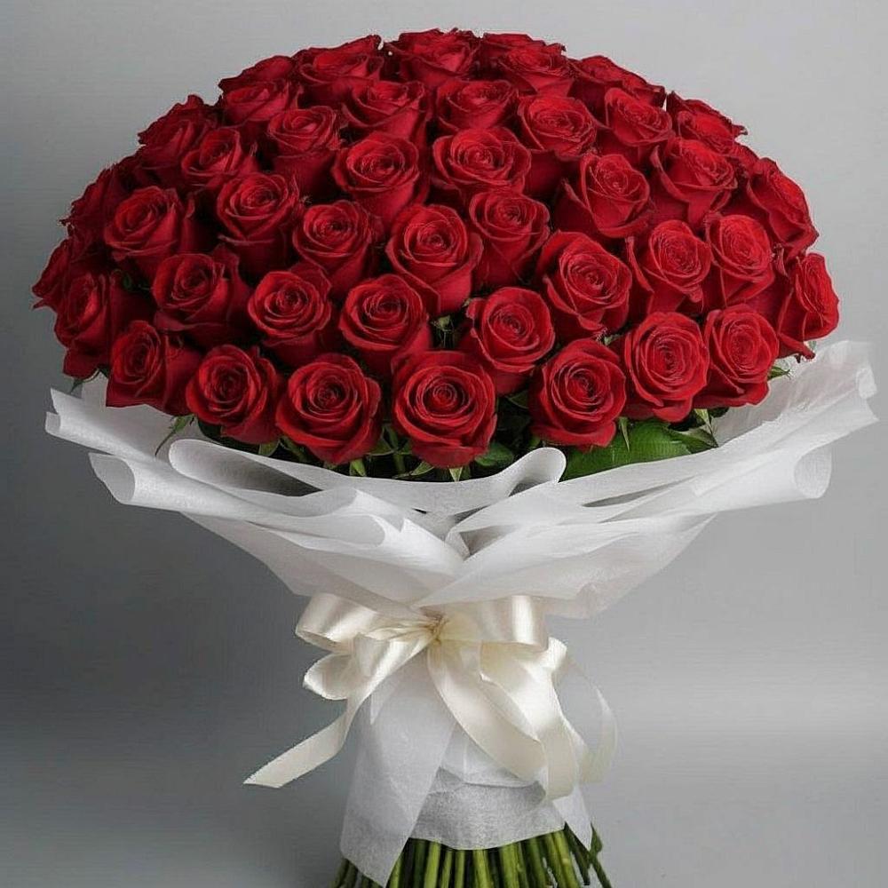 Букет 101 Красная роза Блэк Мэджик в Гавердовский