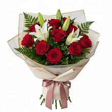 Букет цветов из:  Лилии и Розы в Гавердовский