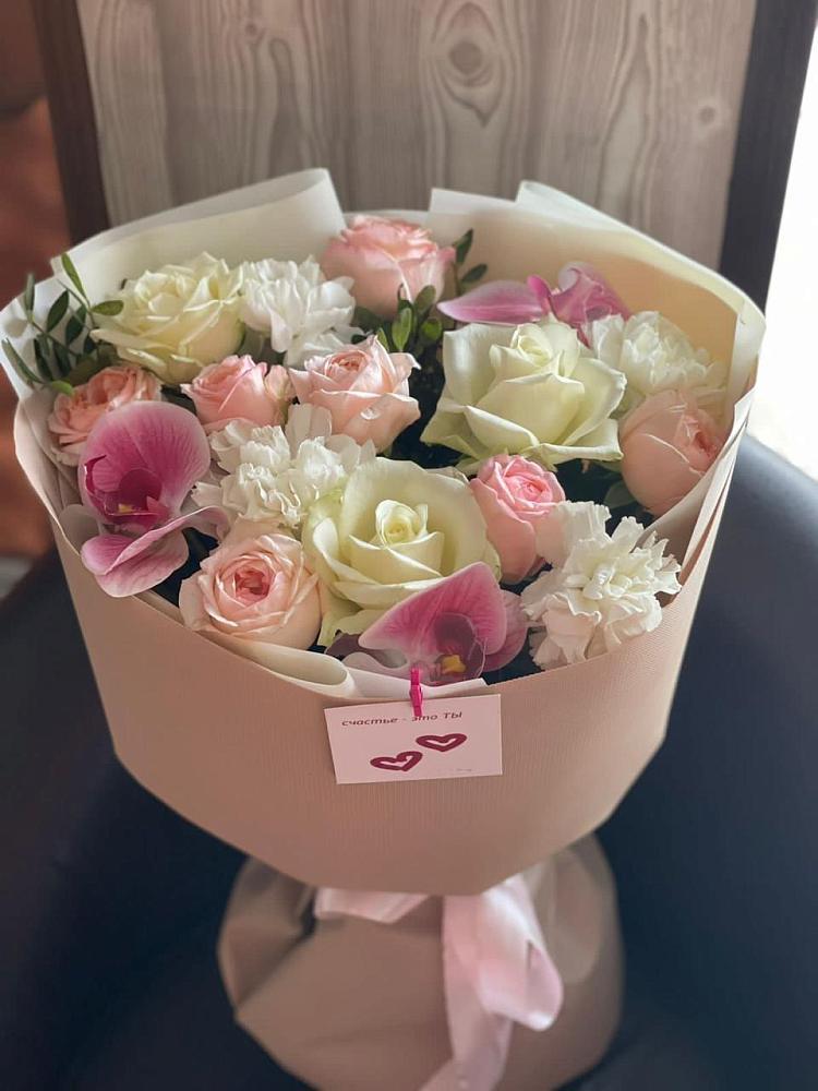 Букет цветов из: Орхидеи, Розы и Гвоздики в Гавердовский