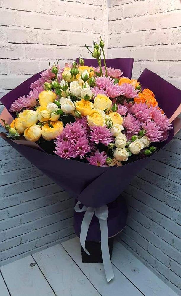Букет цветов из: Хризантемы и Розы в Гавердовский