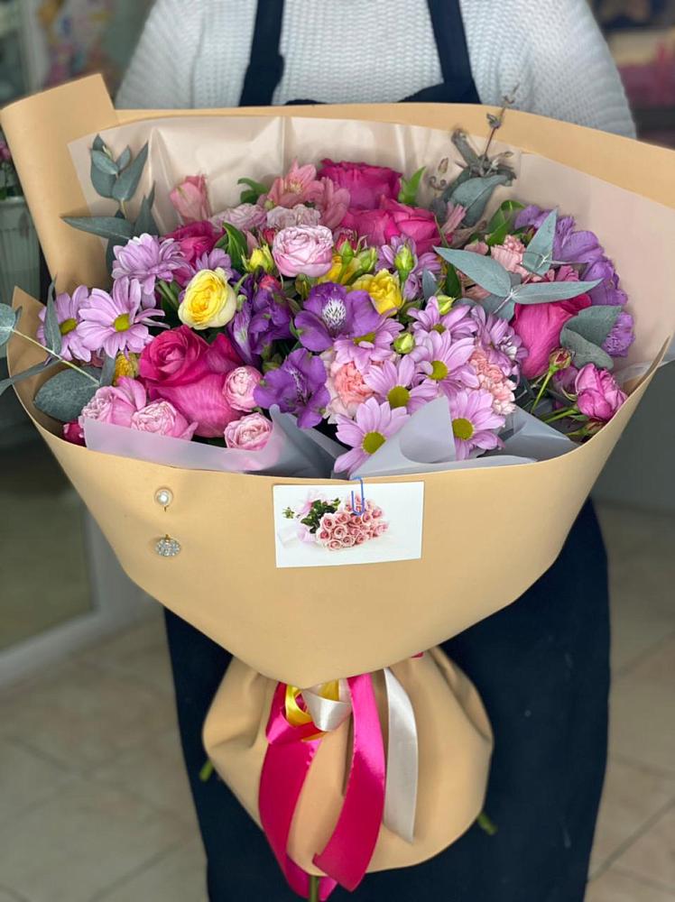 Букет цветов из: Хризантемы, Гвоздики и Альстромерии в Гавердовский