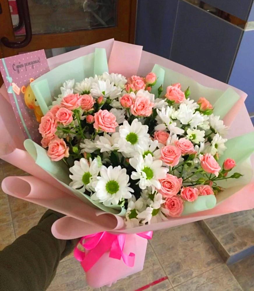 Букет цветов из: Розы и Хризантемы в Гавердовский