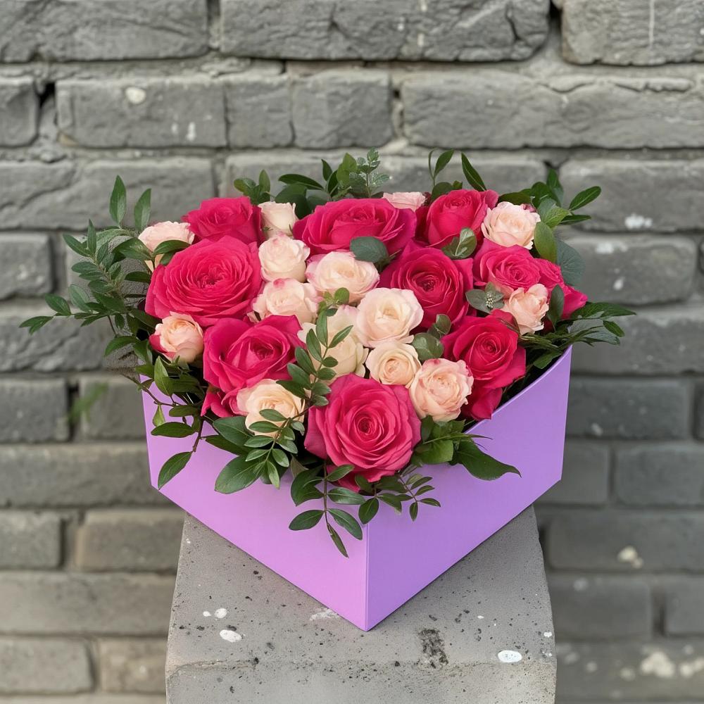 Цветочная композиция из Розы в коробке в Гавердовский