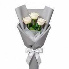 Букет 3 белые розы в Гавердовский