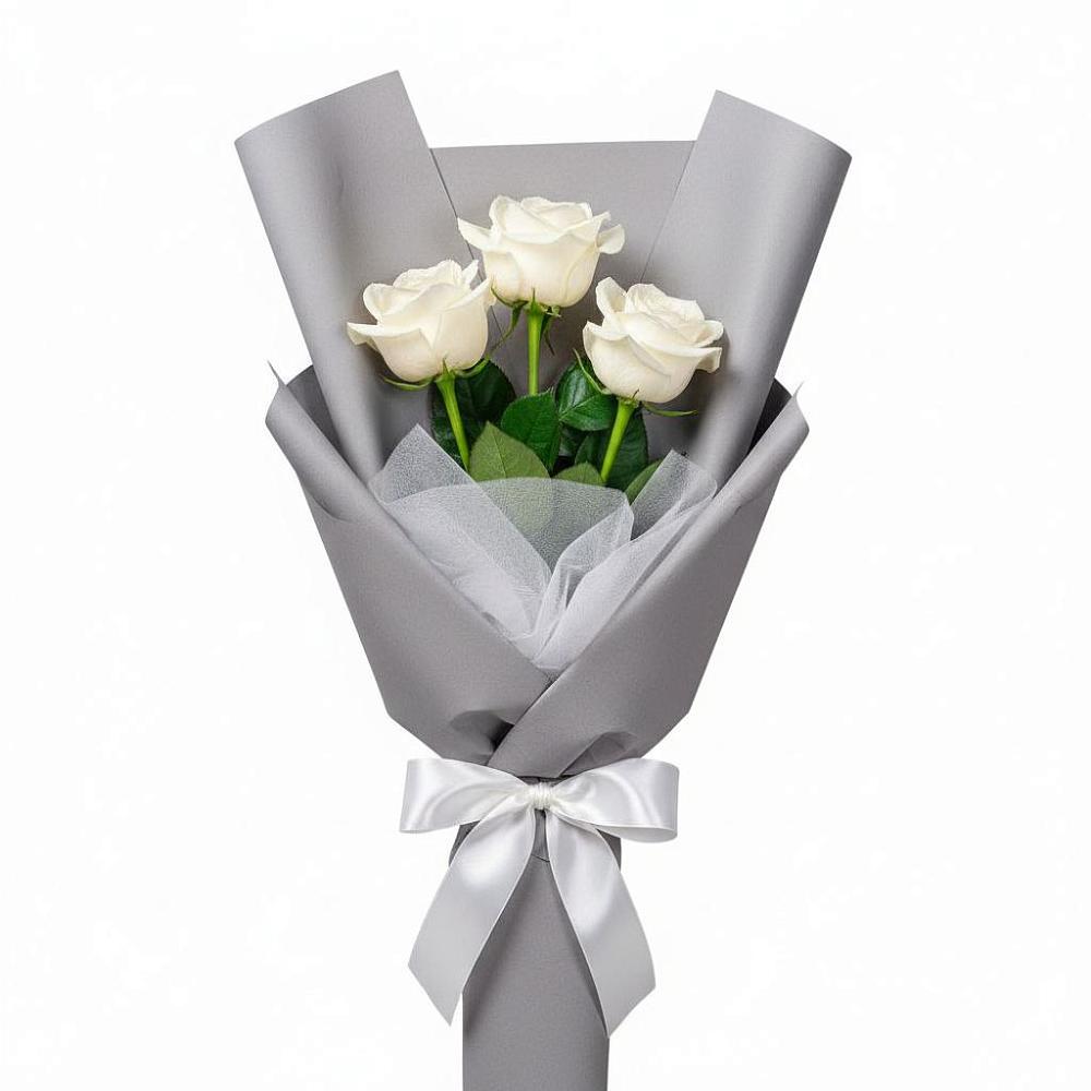 Букет 3 белые розы в Гавердовский