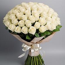 Букет 101 беля роза Белоснежка в Гавердовский