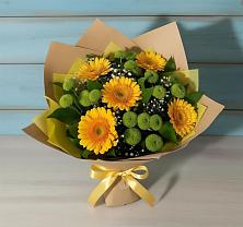 Букет цветов из:  Герберы и Хризантемы в Гавердовский
