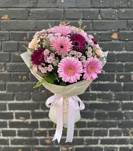 Букет цветов из:  Герберы и Хризантемы в Гавердовский
