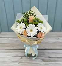 Букет цветов из:  Герберы, Розы и Хризантемы в Гавердовский