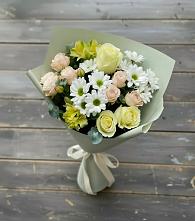 Букет цветов из:  Альстромерии, Розы и Хризантемы в Гавердовский