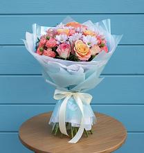 Букет цветов из:  Хризантемы и Розы в Гавердовский