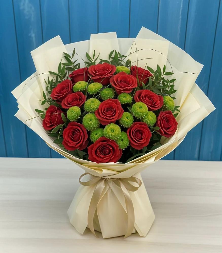 Букет цветов из: Розы и Хризантемы в Гавердовский